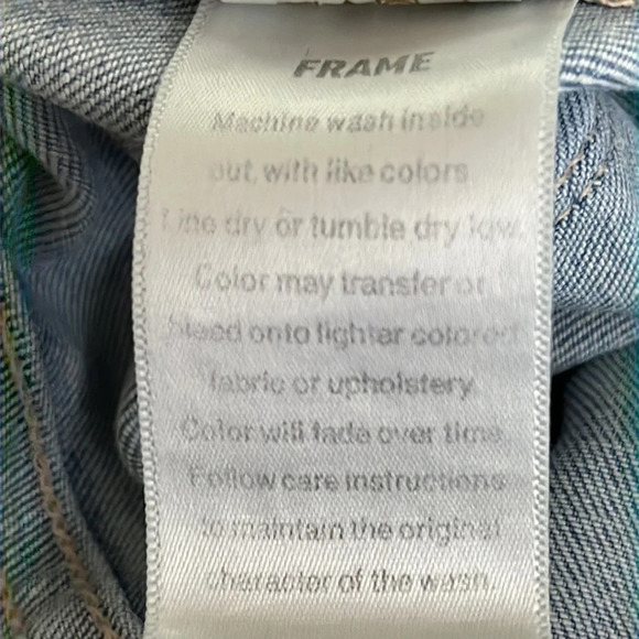 Frame Denim Le Crop Mini Boot Distressed Jeans in Garrn River - Size 24 - Picture 10 of 10